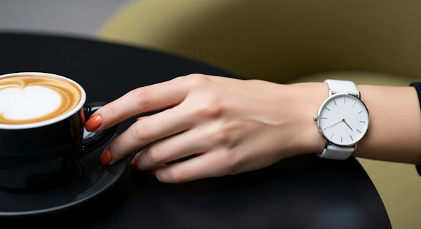 Hand with Coffee and Watch