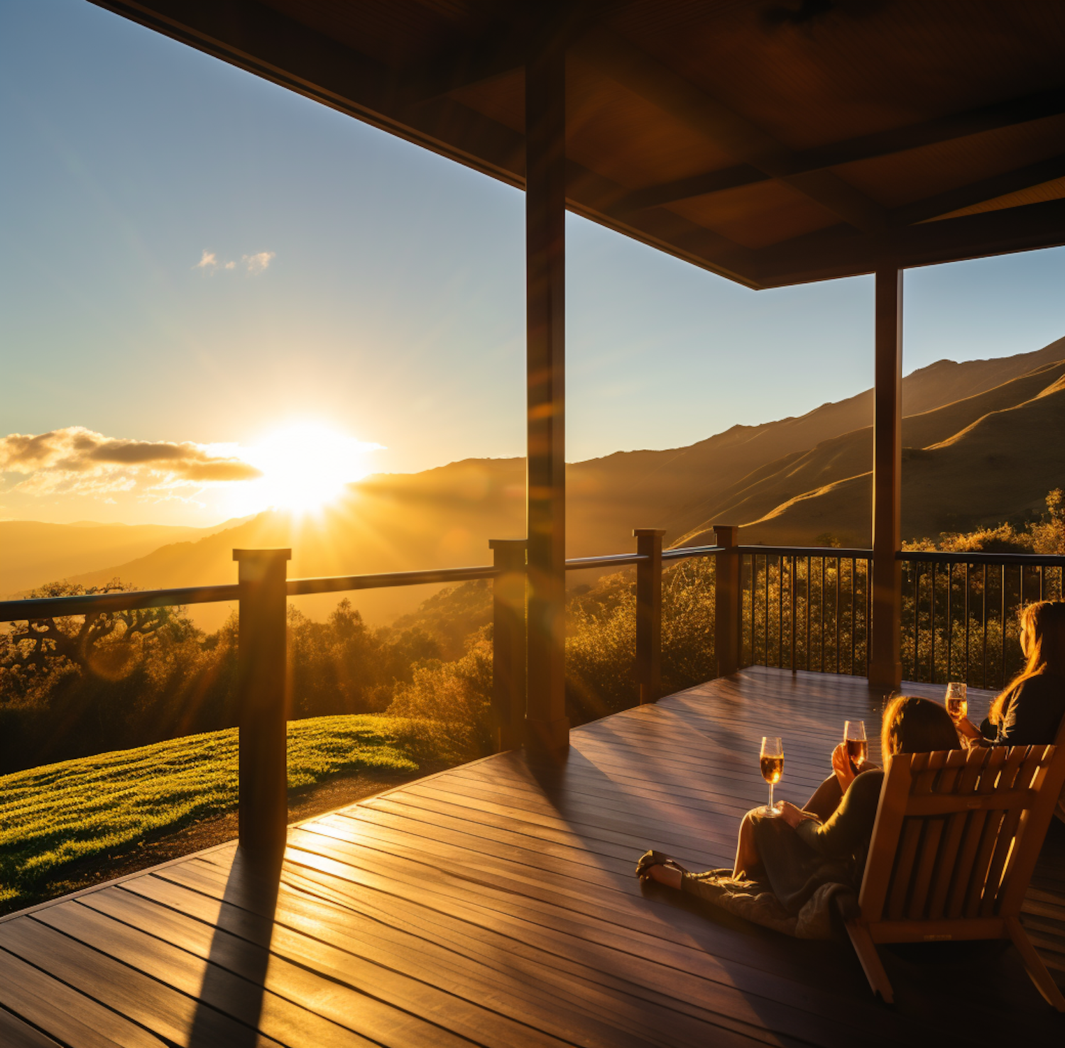 Golden Hour Serenity on the Deck