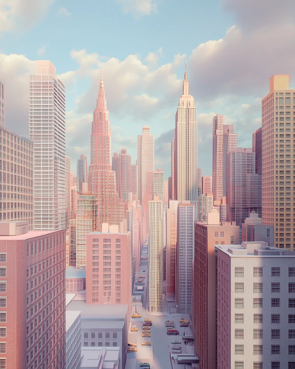 Pastel Cityscape Render