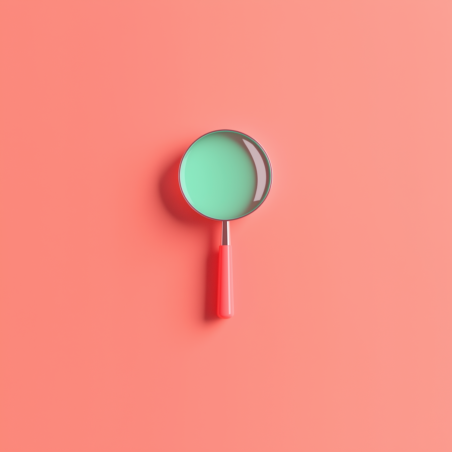 Striking Magnifying Glass on Pink Background