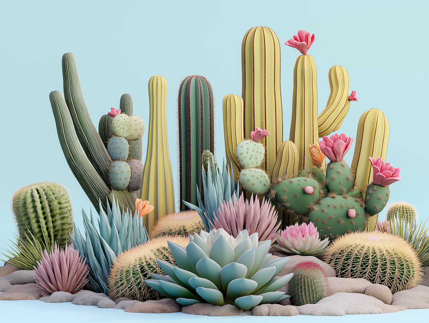 Artistic Cacti and Succulents