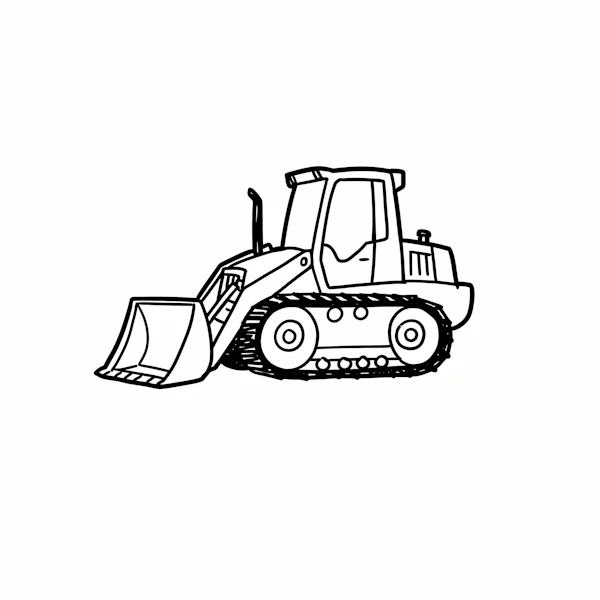 Bulldozer Line Drawing