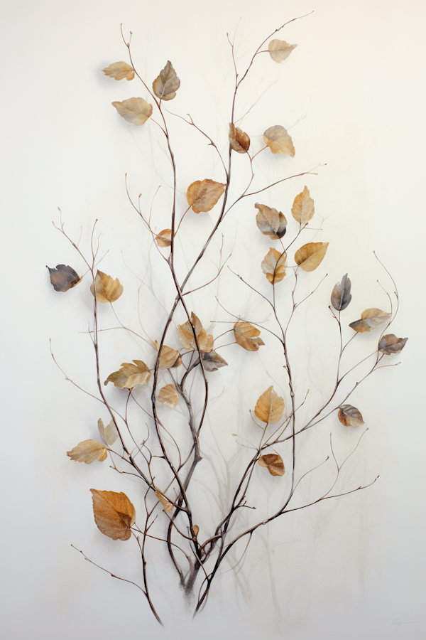 Autumnal Elegance: Artistic Twigs and Leaves