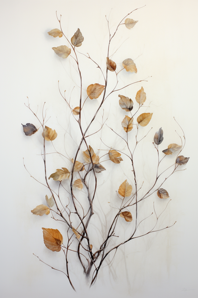 Autumnal Elegance: Artistic Twigs and Leaves