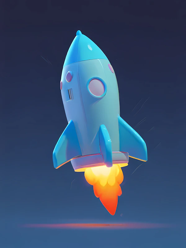 Cartoon Rocket Launch