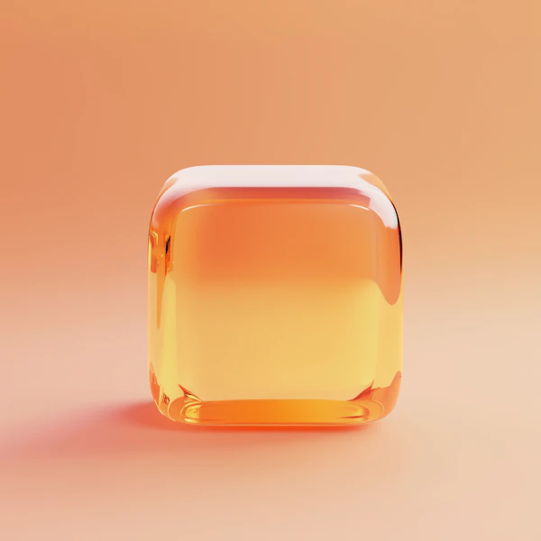Glossy Orange Cube