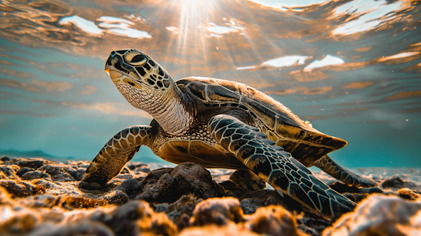 Sunlit Sea Turtle