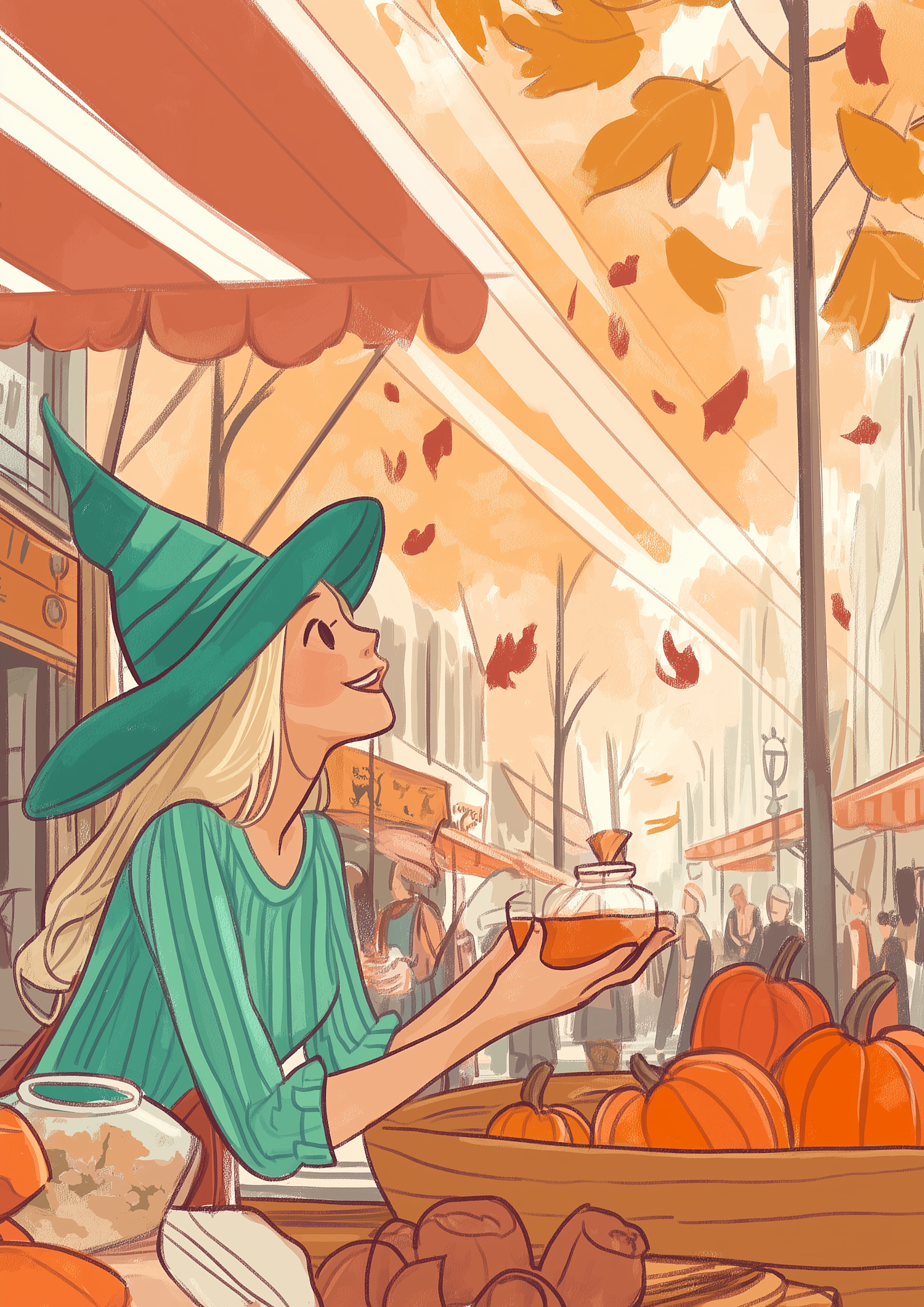 Autumn Witch at the Market