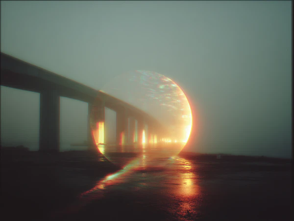 Foggy Bridge with Portal
