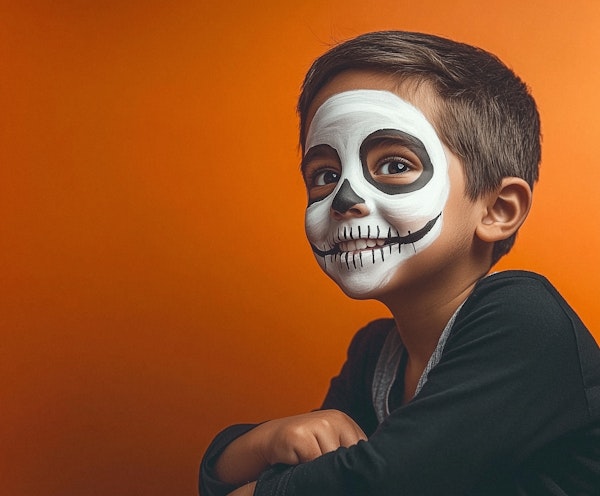 Boy with Skull Face Paint