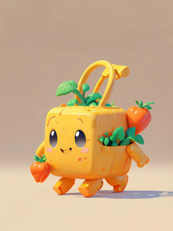 Cheerful Basket Character