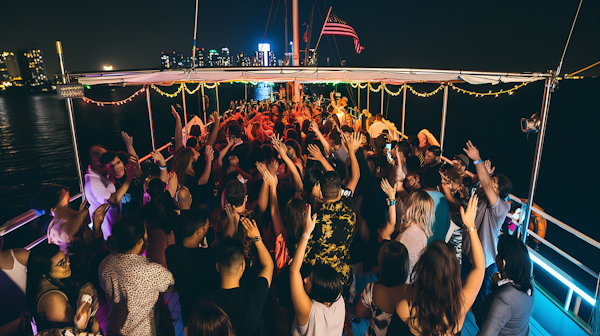 Vibrant Boat Party Night