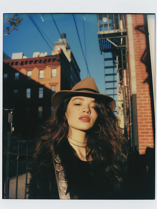 Contemplative Woman in Urban Fashion