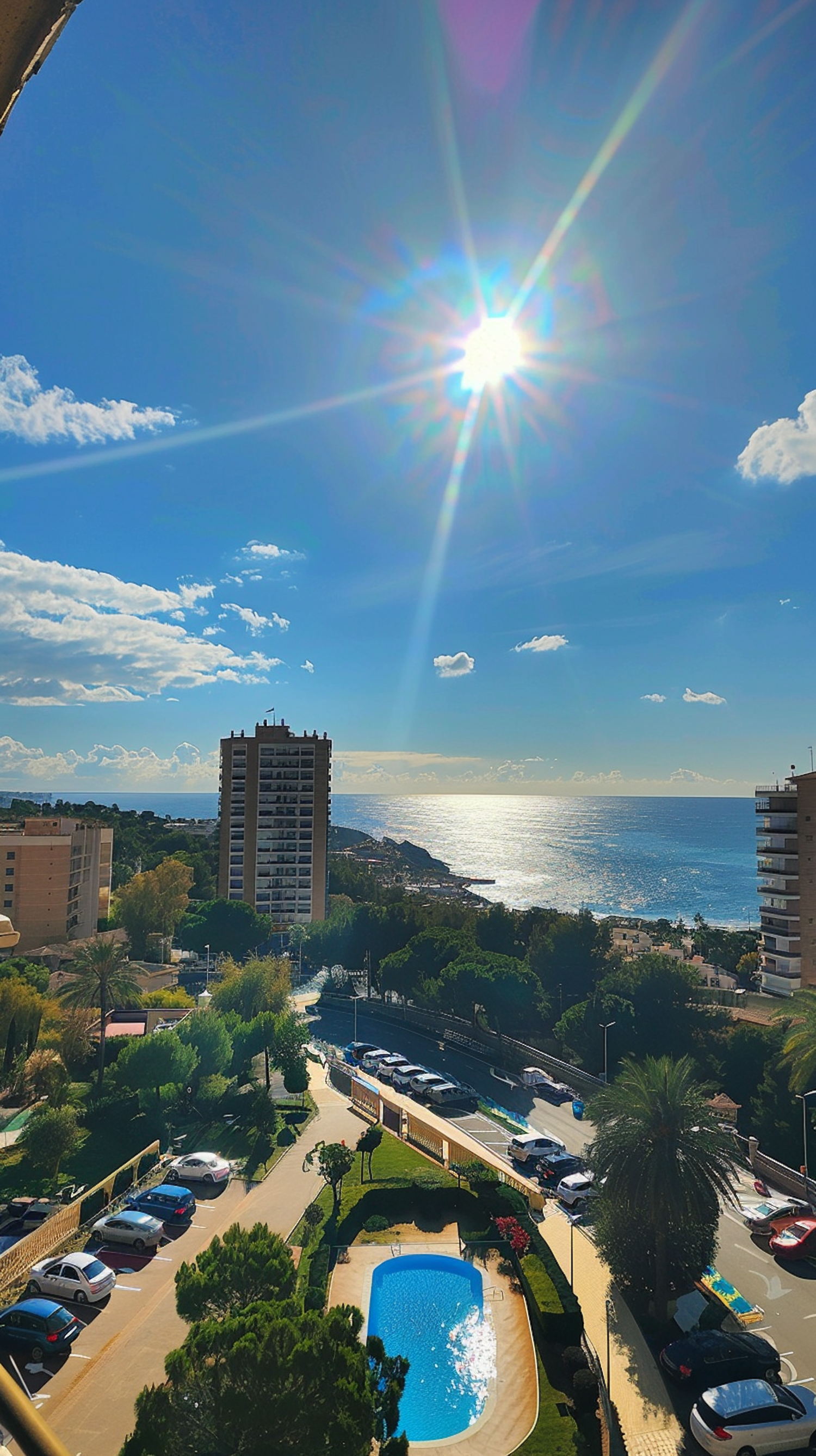 Sunny Coastal Cityscape