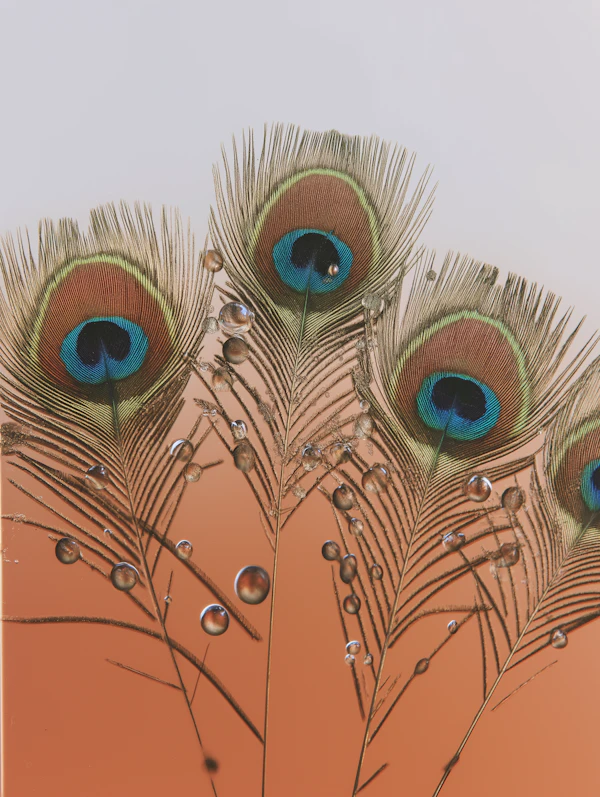 Peacock Feathers Close-Up