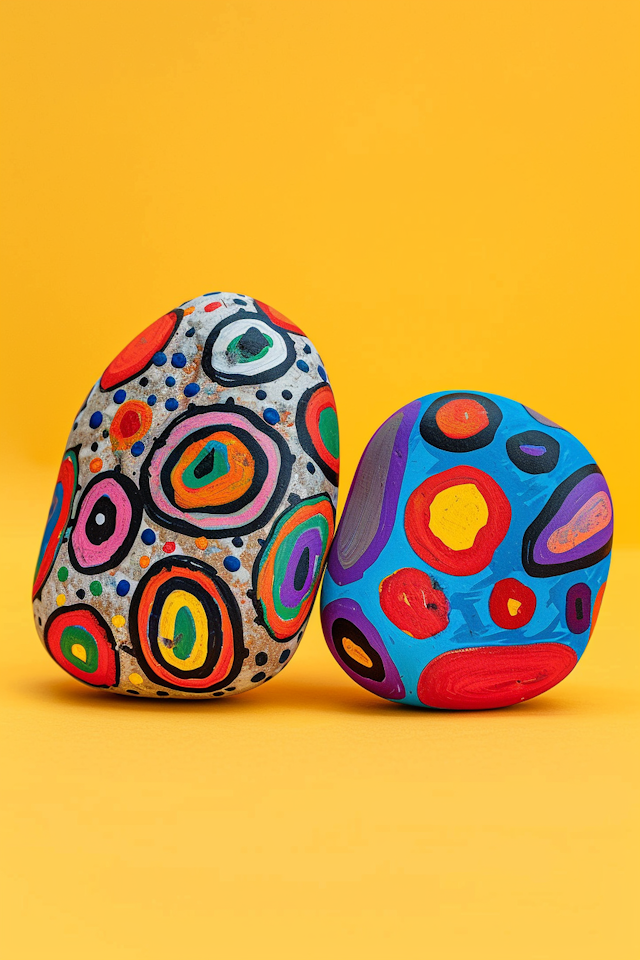 Hand-Painted Vibrant Rocks