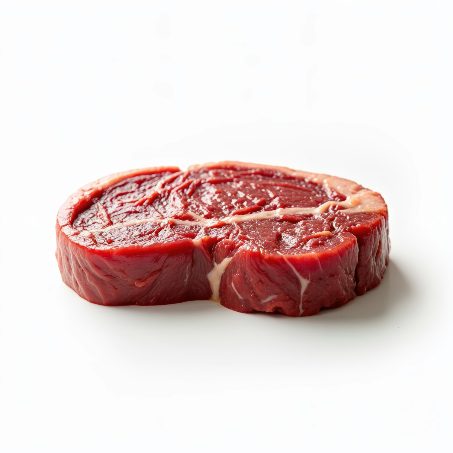 Raw Red Meat on White Background