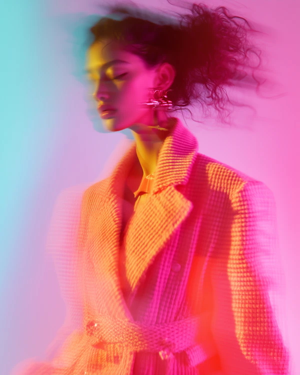 Blurred Portrait with Pink Coat