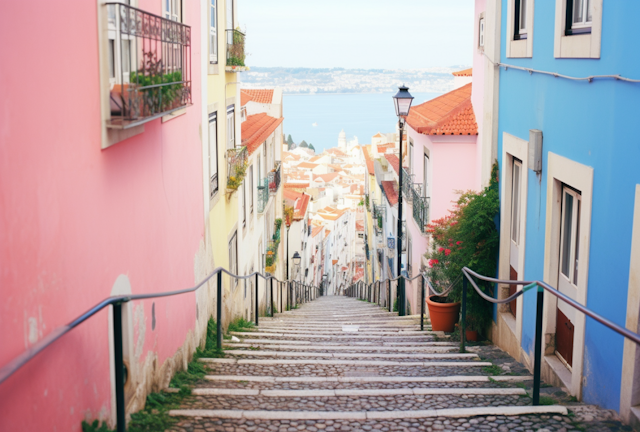 Cobblestone Descent to the Waterfront