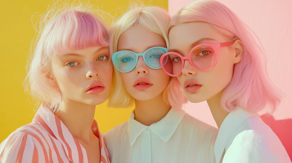 Pastel Trio Portrait