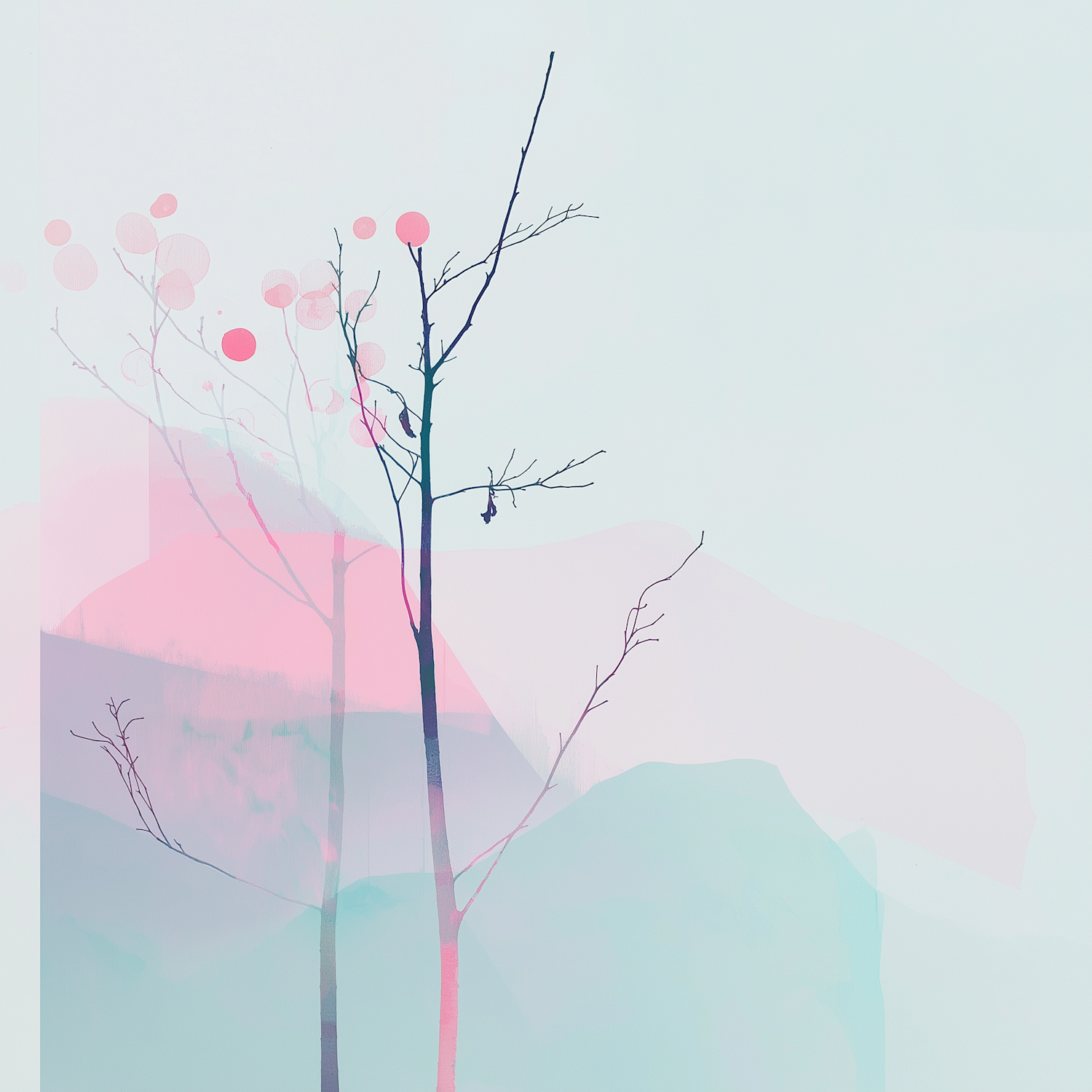 Minimalist Serene Trees