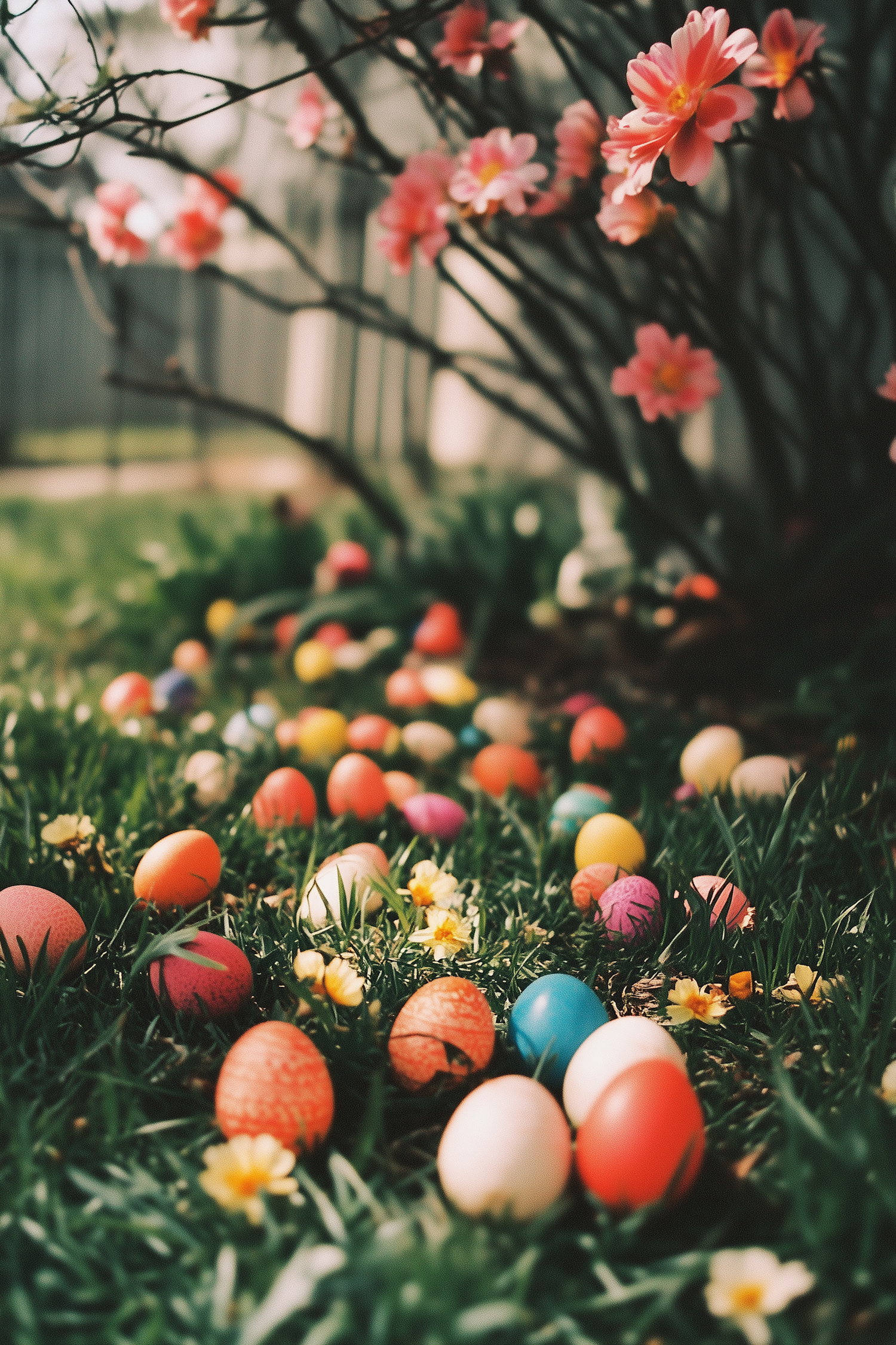 Easter Egg Hunt on Lush Lawn