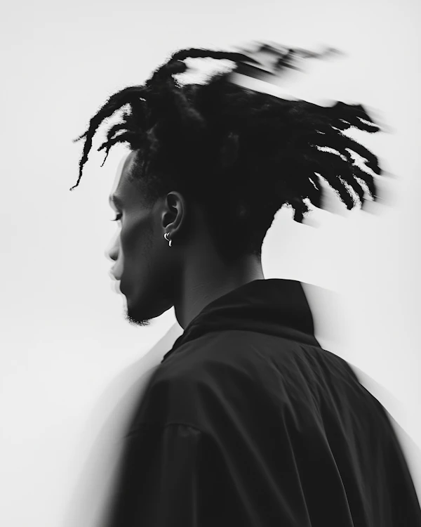 Dynamic Black-and-White Portrait