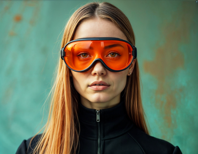 Woman with Orange Goggles