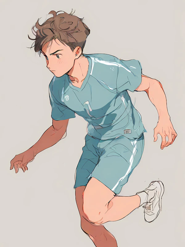 Young Athlete in Motion