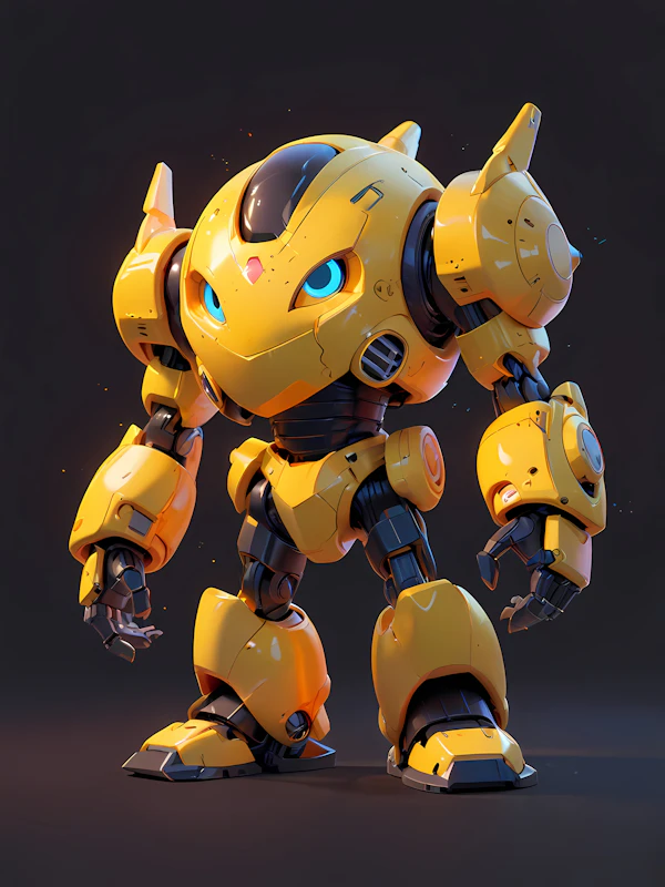 Futuristic Yellow Robot