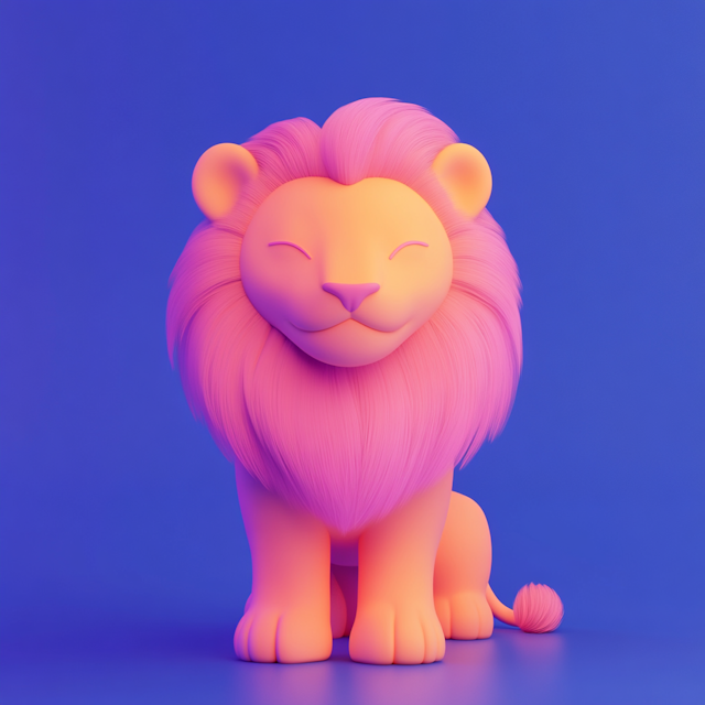 Stylized 3D Model of a Lion