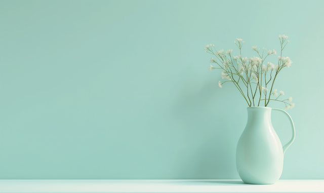 Minimalist Vase and White Flowers