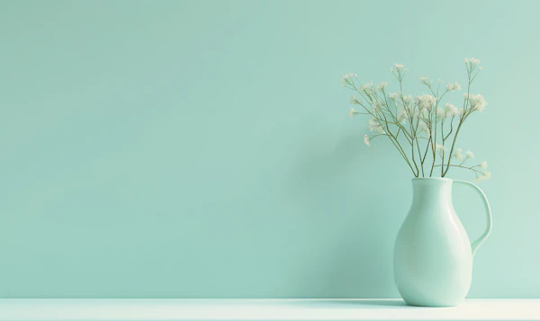 Minimalist Vase and White Flowers
