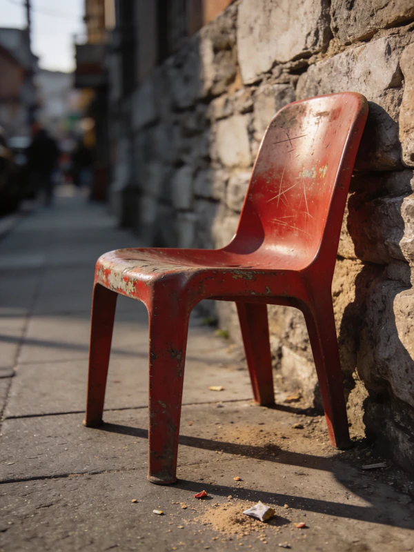 Weathered Red Chair