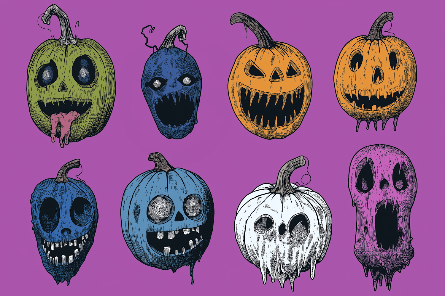 Stylized Halloween Pumpkins