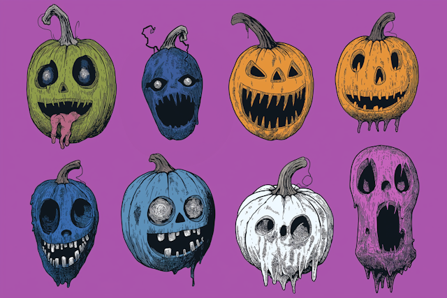 Stylized Halloween Pumpkins