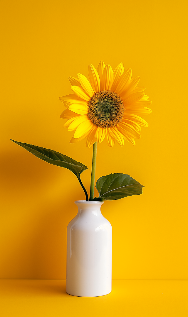 Elegant Sunflower in White Vase