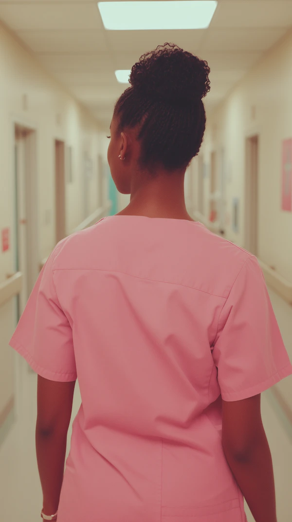 Healthcare Professional in Pink Scrubs
