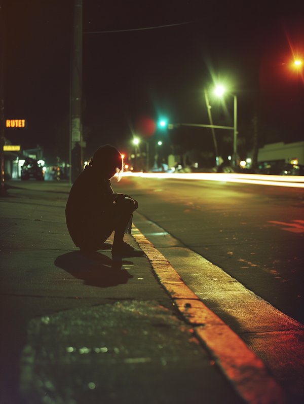 Contemplation Amidst the City Lights