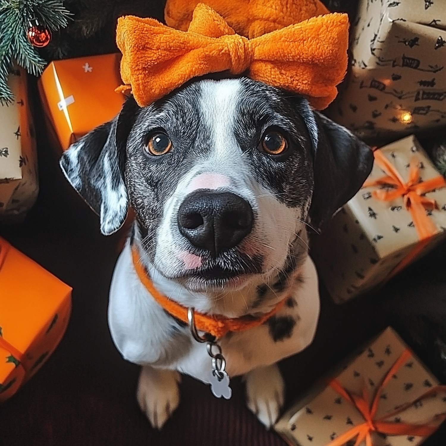 Festive Dog with Gifts