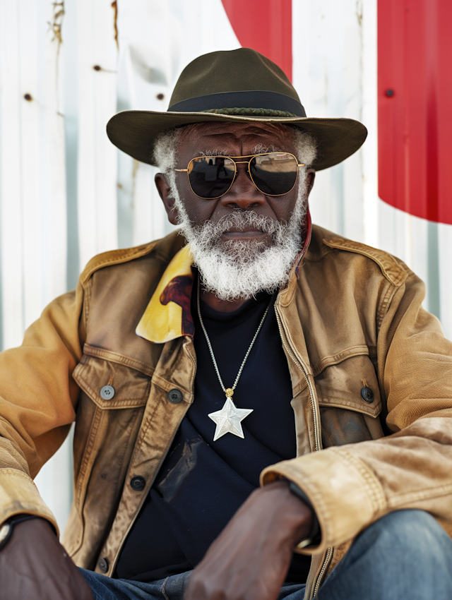 Portrait of a Stylish Elderly Man with a White Beard