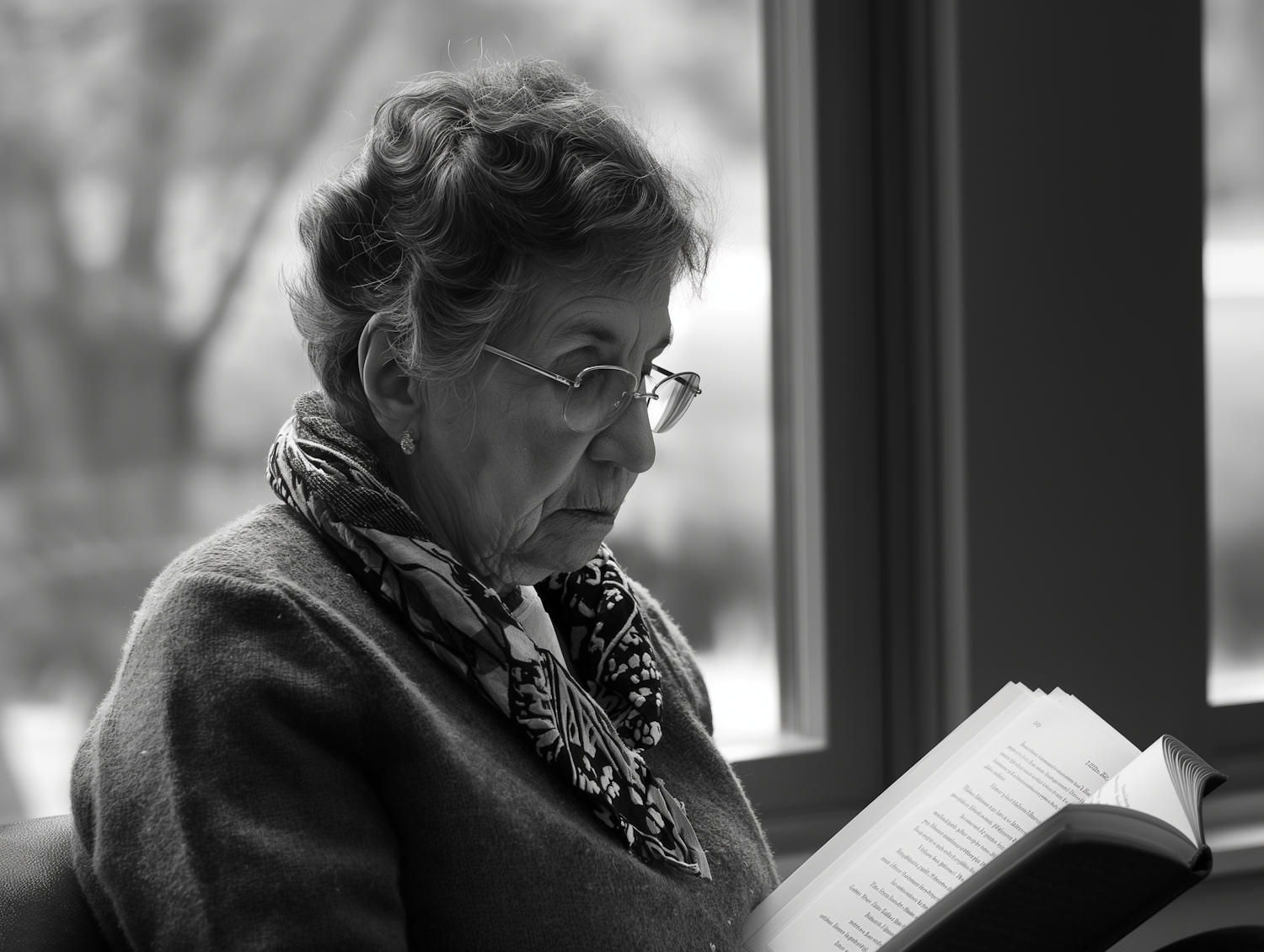 Elderly Woman Reading in Serenity