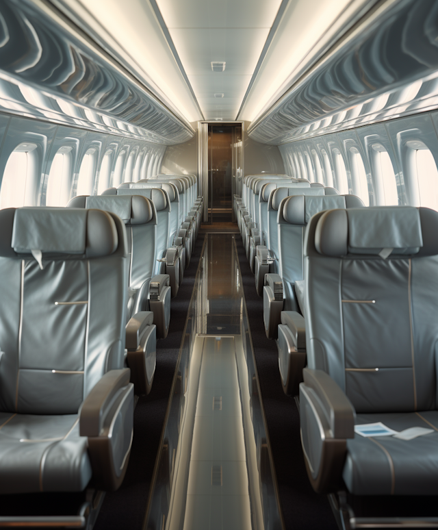 Luxurious Unoccupied Airplane Cabin Interior