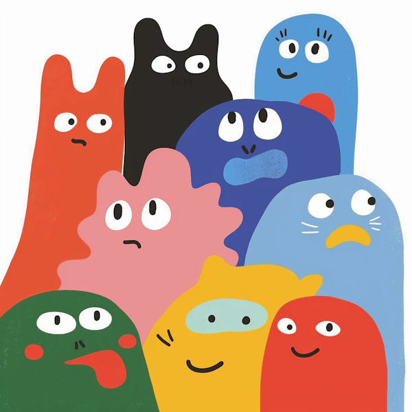 Quirky Blob Characters