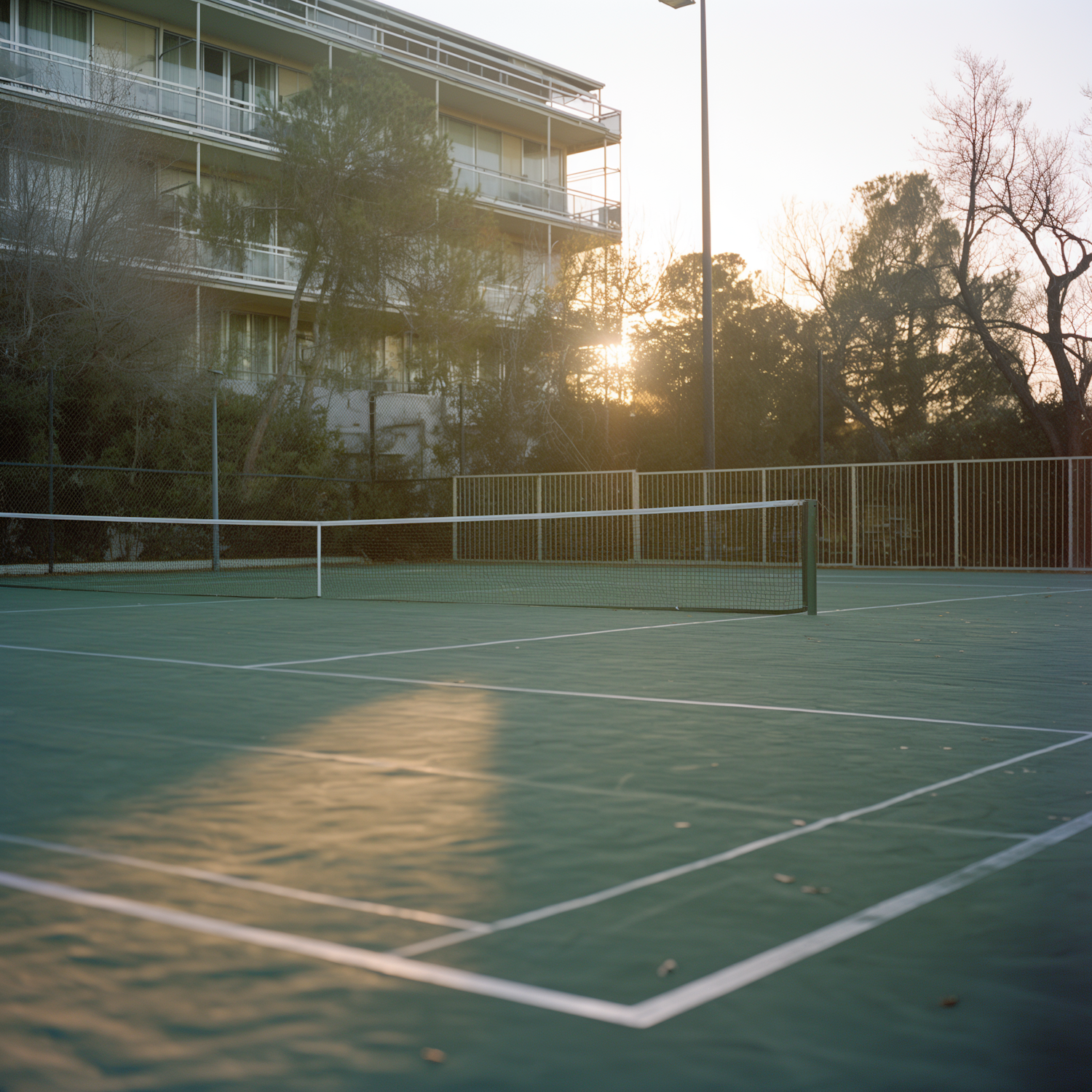 Tranquil Early Morning Tennis Court