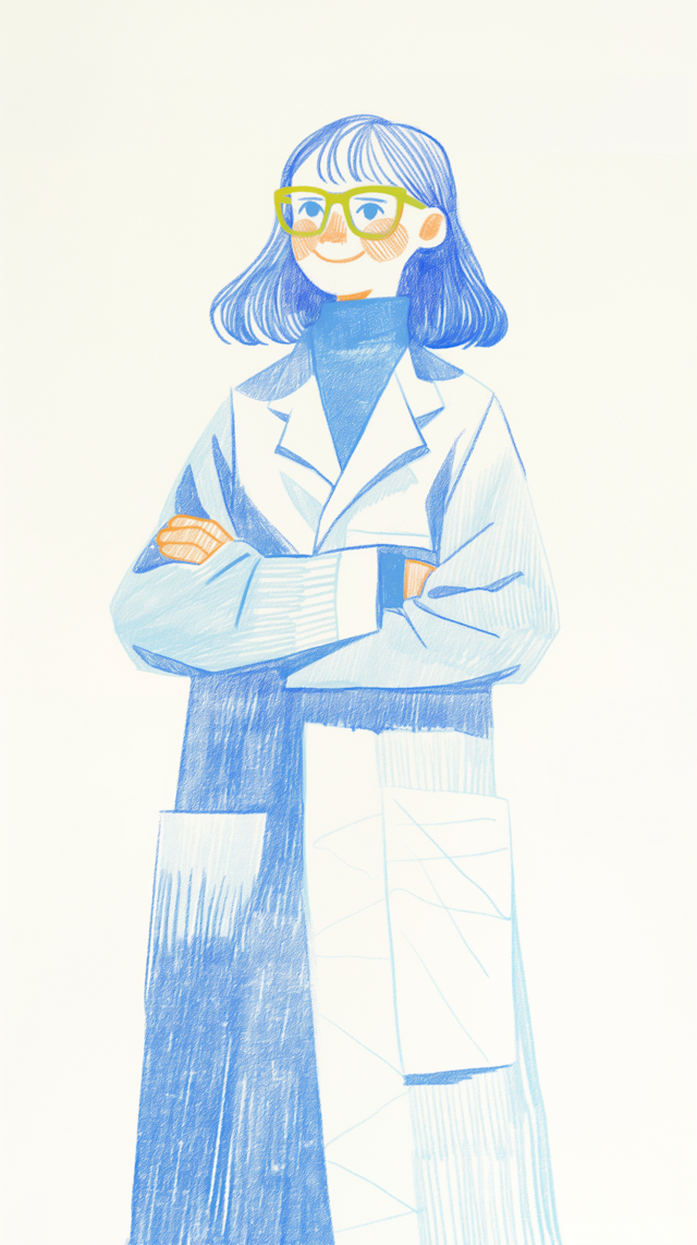 Stylized Female Scientist Cartoon Character