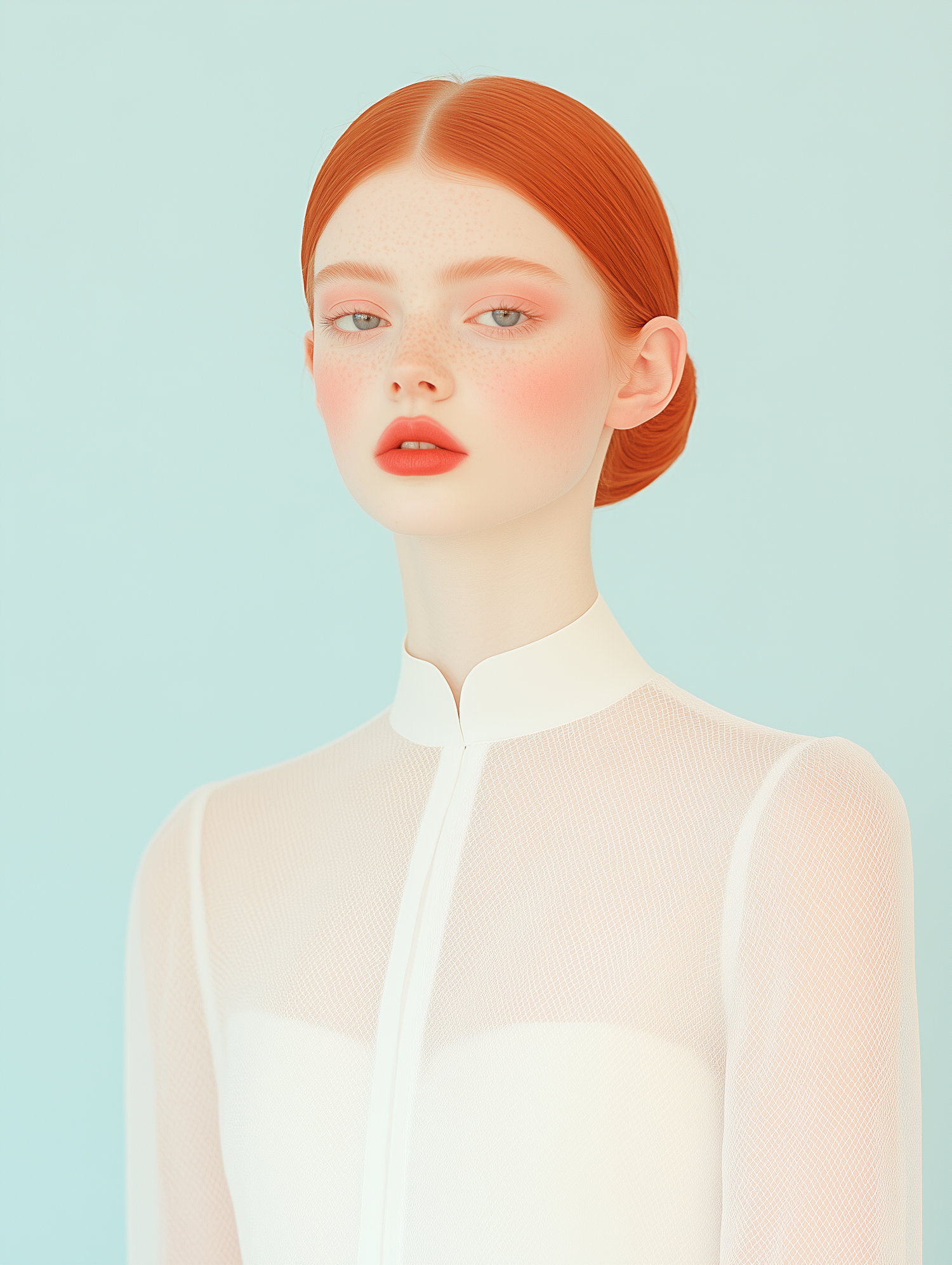 Ethereal Portrait with Red Hair