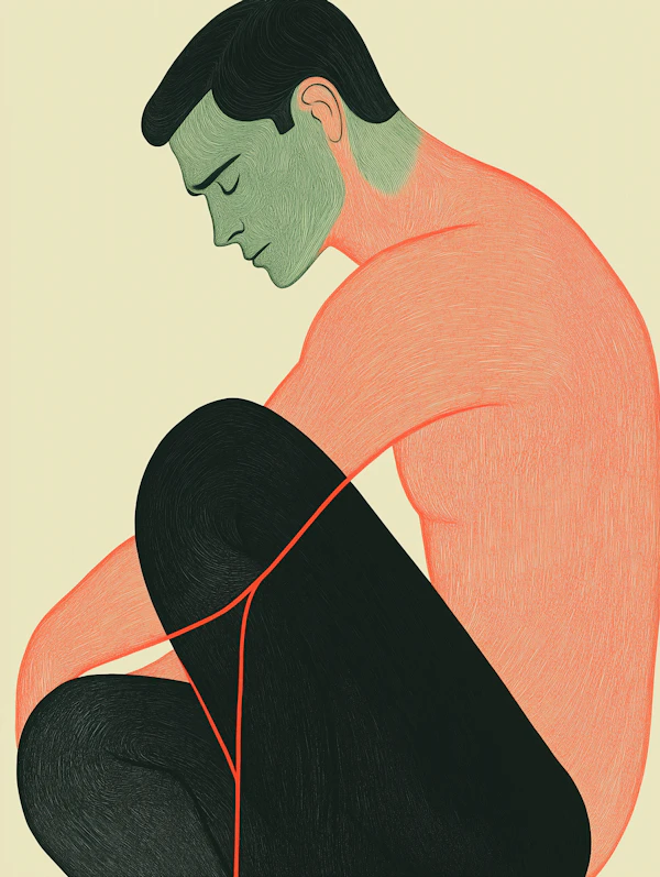Contemplative Figure Illustration