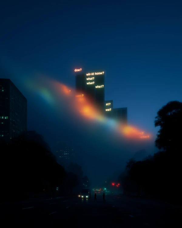 Misty Urban Nightscape