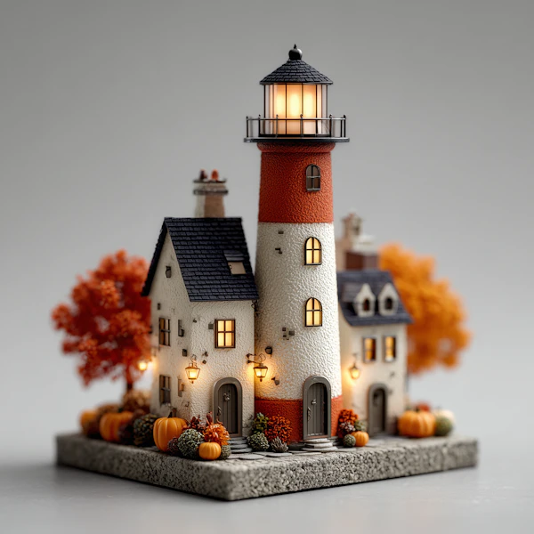 Miniature Lighthouse Scene